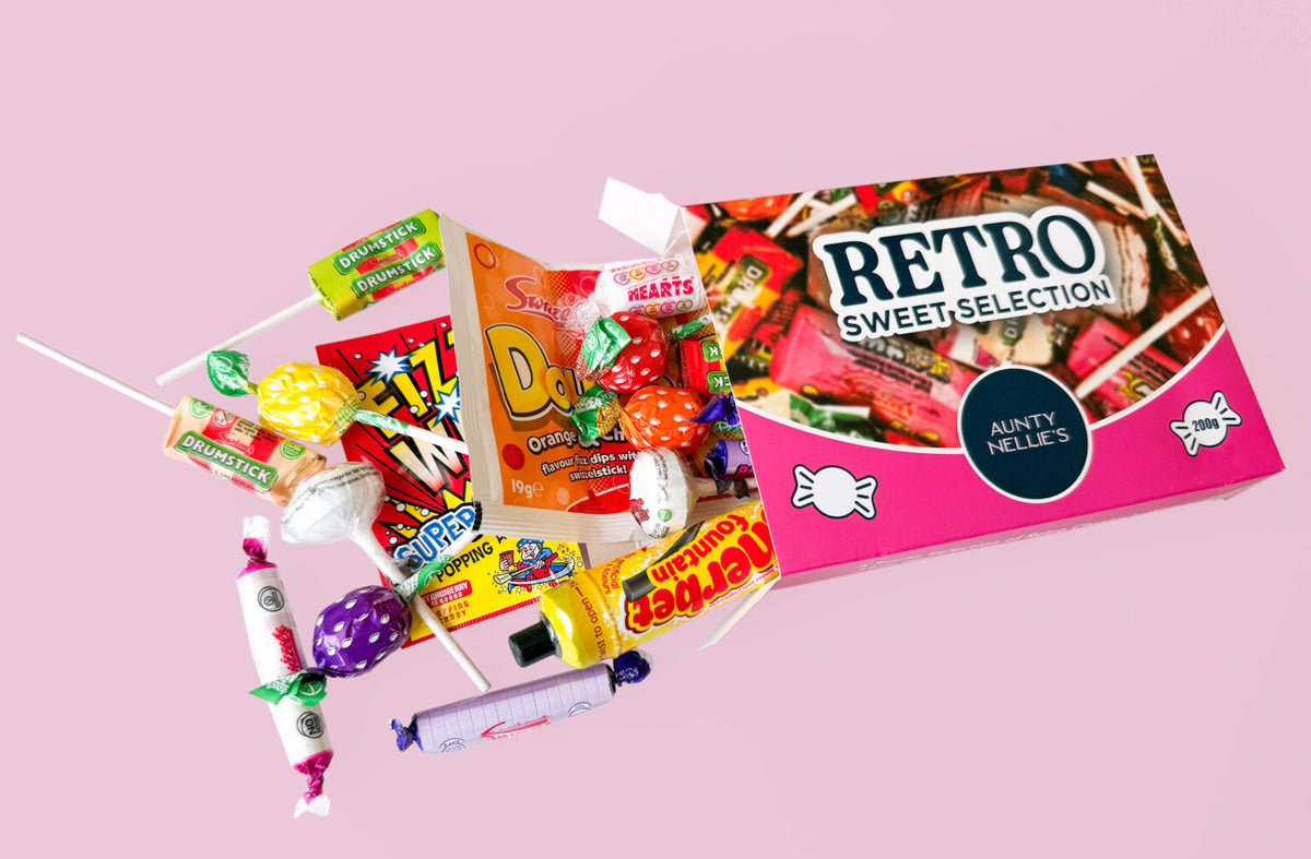 Aunty Nellies Retro Sweet Selection Gift Box with classic sweets, 200g