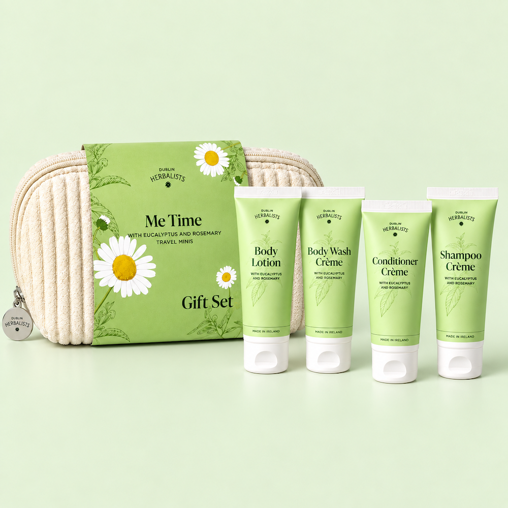 Dublin Herbalists Me Time Gift Set with eucalyptus and rosemary hair and body care