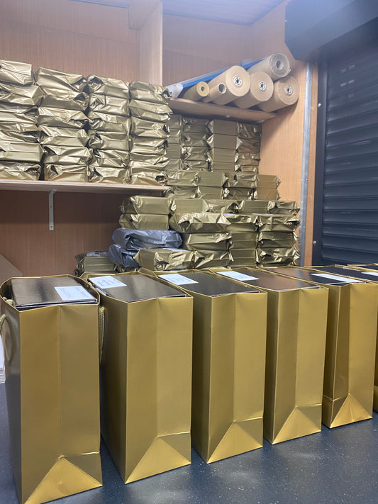 A group of luxury Irish gift boxes for corporate team building and employee appreciation.