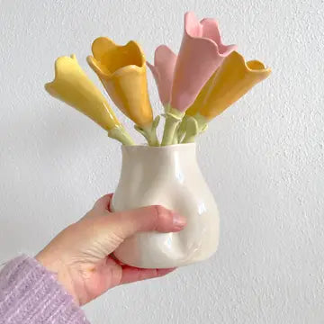 Ceramic Tulip - hand made & hand painted
