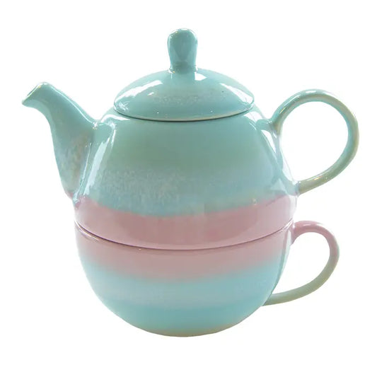 Pastel Ombre Tea For One - Pink & Green