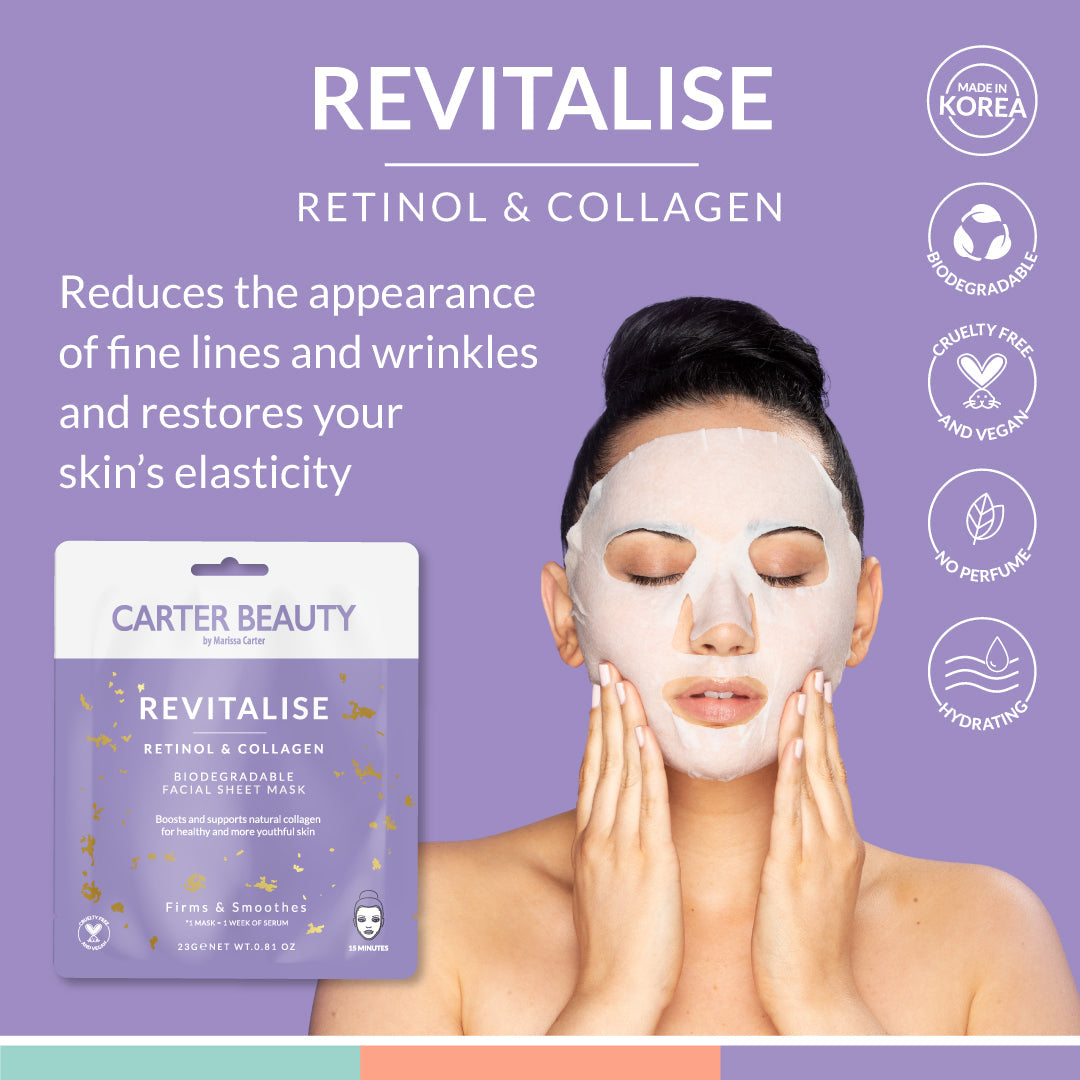 Carter Beauty Revitalise Facial Sheet Mask - NO GIFT BOX