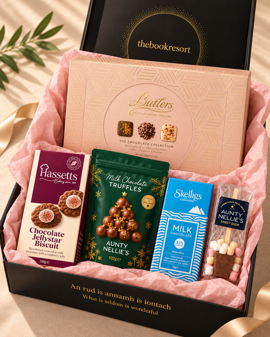 Chocolate Lover Hamper with Butlers chocolates, Hassetts biscuits, hot chocolate, an Irish chocolate bar and truffles