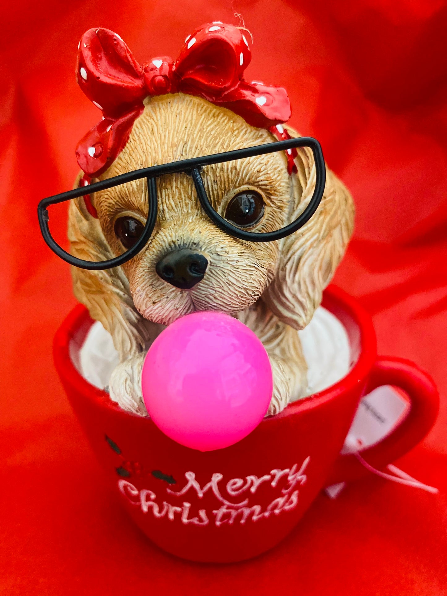 Dog in Mug with BubbleGum