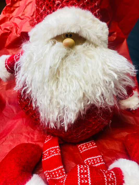Soft Plush Sitting Santa with Dangly Legs