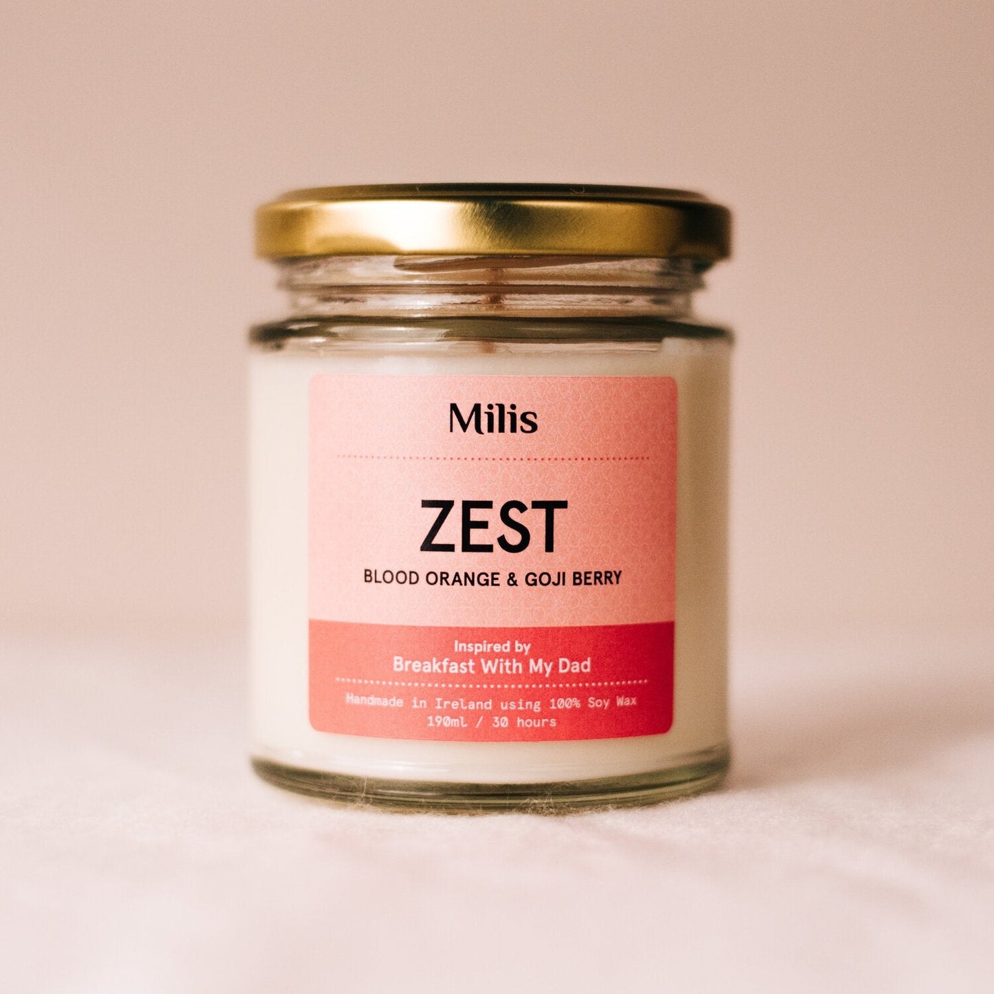 Milis Candle Zest-Candles Waterford-Milis Irish Candles