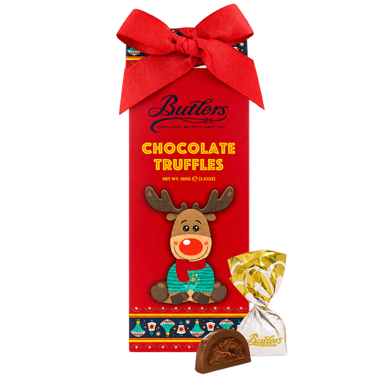 Butlers Reindeer Milk Chocolate Truffles, clean background-free product photo