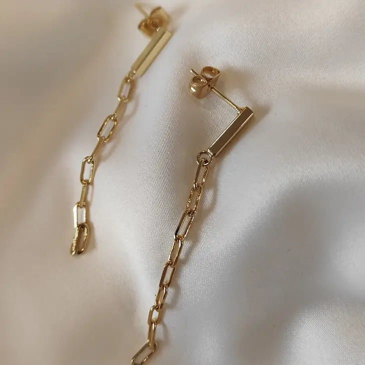 Kyna Maree Contemporary Gold Chain Earrings