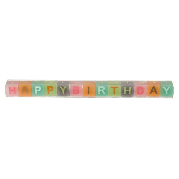 Coloured Square Happy Birthday Candles