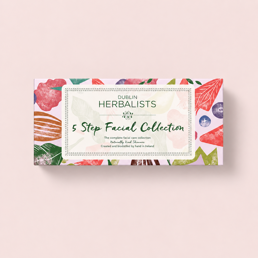 Dublin Herbalists 5 Step Facial Collection five piece skincare gift set