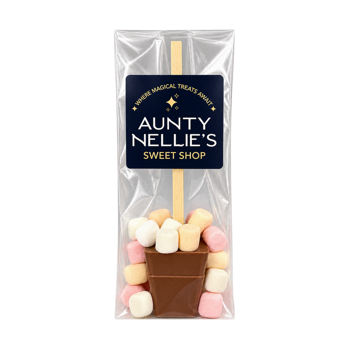 Hot Chocolate & Marshmallow – Aunty Nellie's packaged product on transparent background