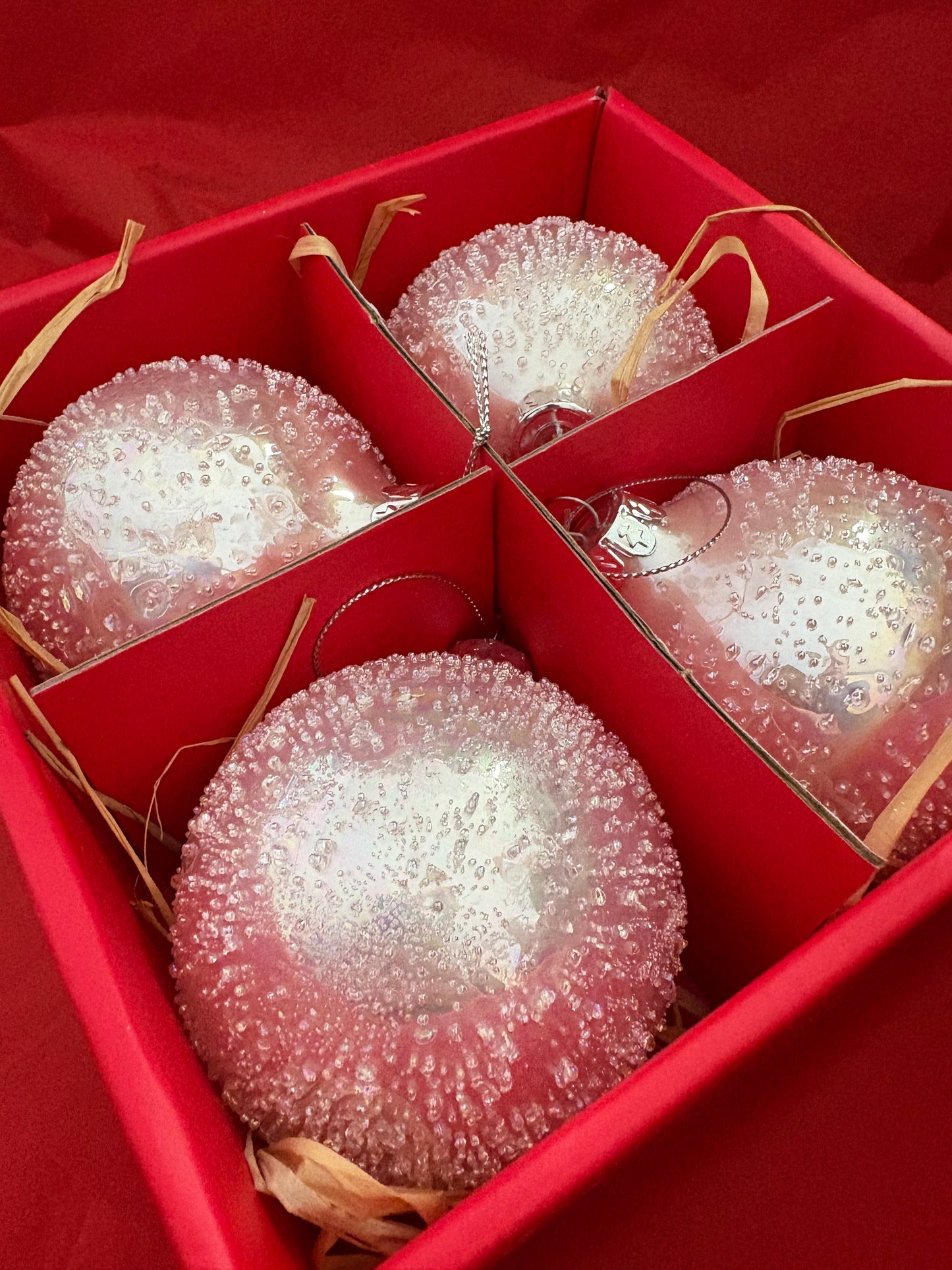 Set of 4 Pink Baubles