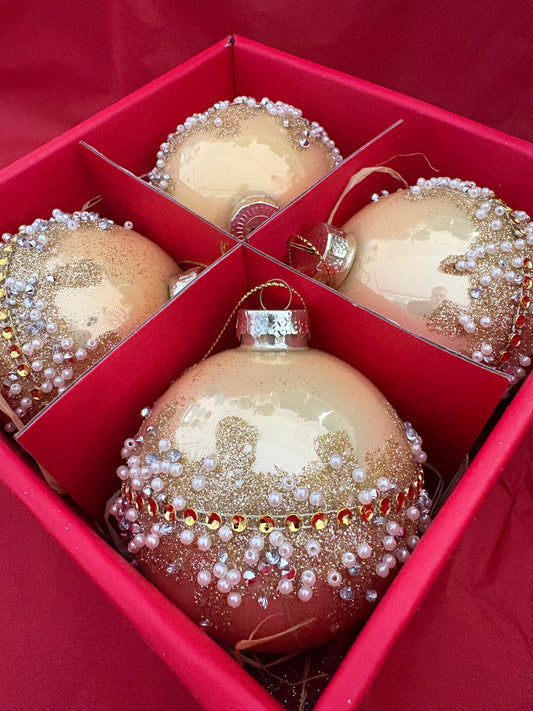 Set of 4 Gold Baubles