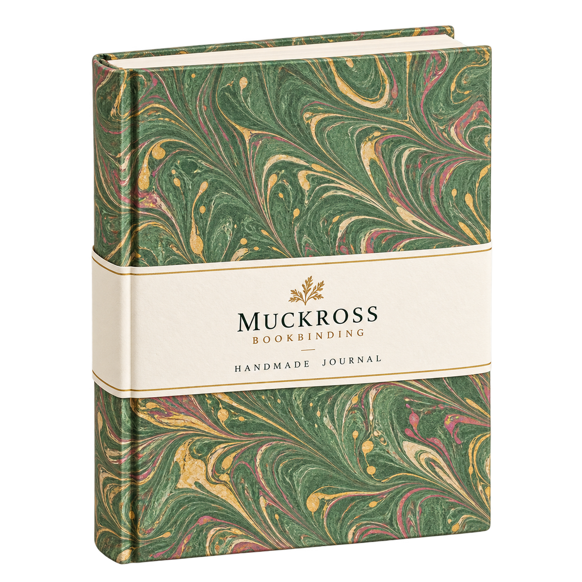 Representative Muckross Bookbinding marbled journal, background-free product image