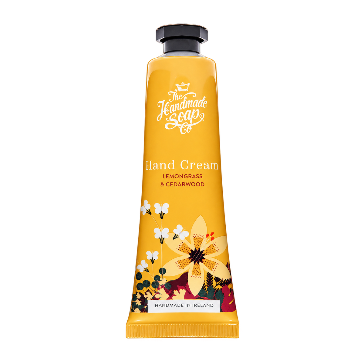 The Handmade Soap Company Lemongrass and Cedarwood Hand Cream Tube on transparent background
