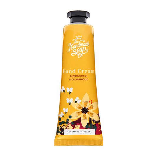 The Handmade Soap Company Lemongrass and Cedarwood Hand Cream Tube on transparent background