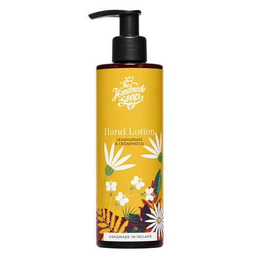 The Handmade Soap Company Lemongrass and Cedarwood Hand Lotion on transparent background