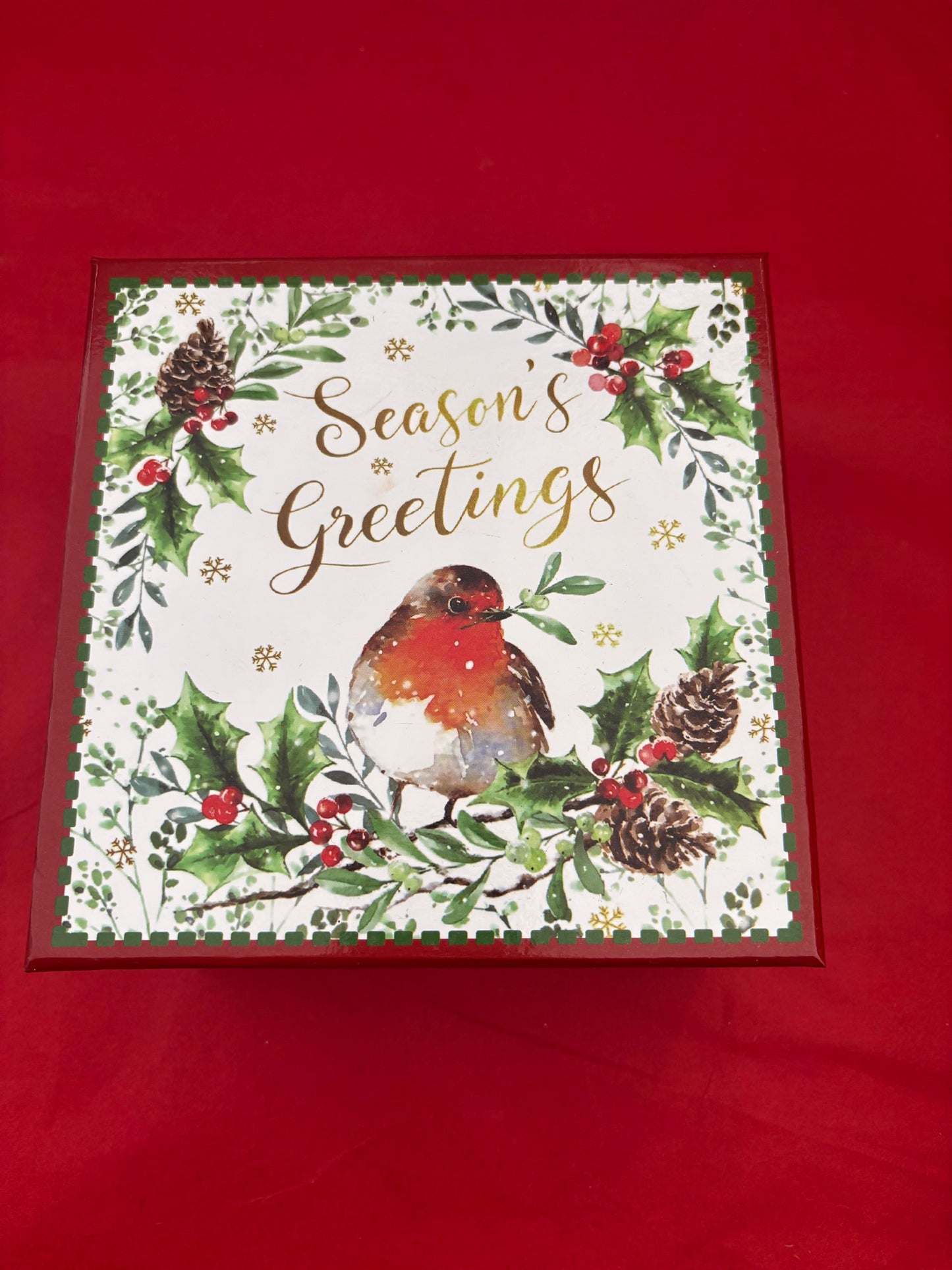 Set of 4 Season Greeting Robin Baubles