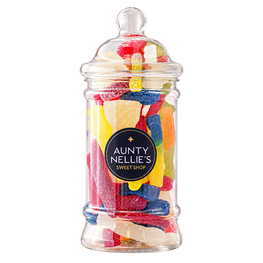Aunty Nellie's Vegan Mixed Jellies Victorian Jar on transparent background
