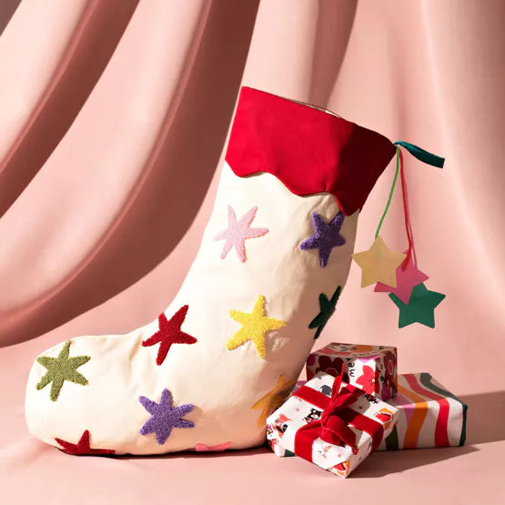 Raspberry Blossom Stars Stocking