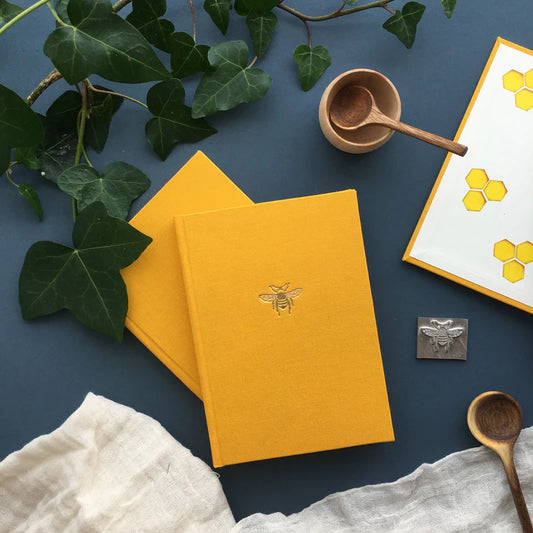 Paperlove Notebook A6 Bee Linen Notebook-Mustard