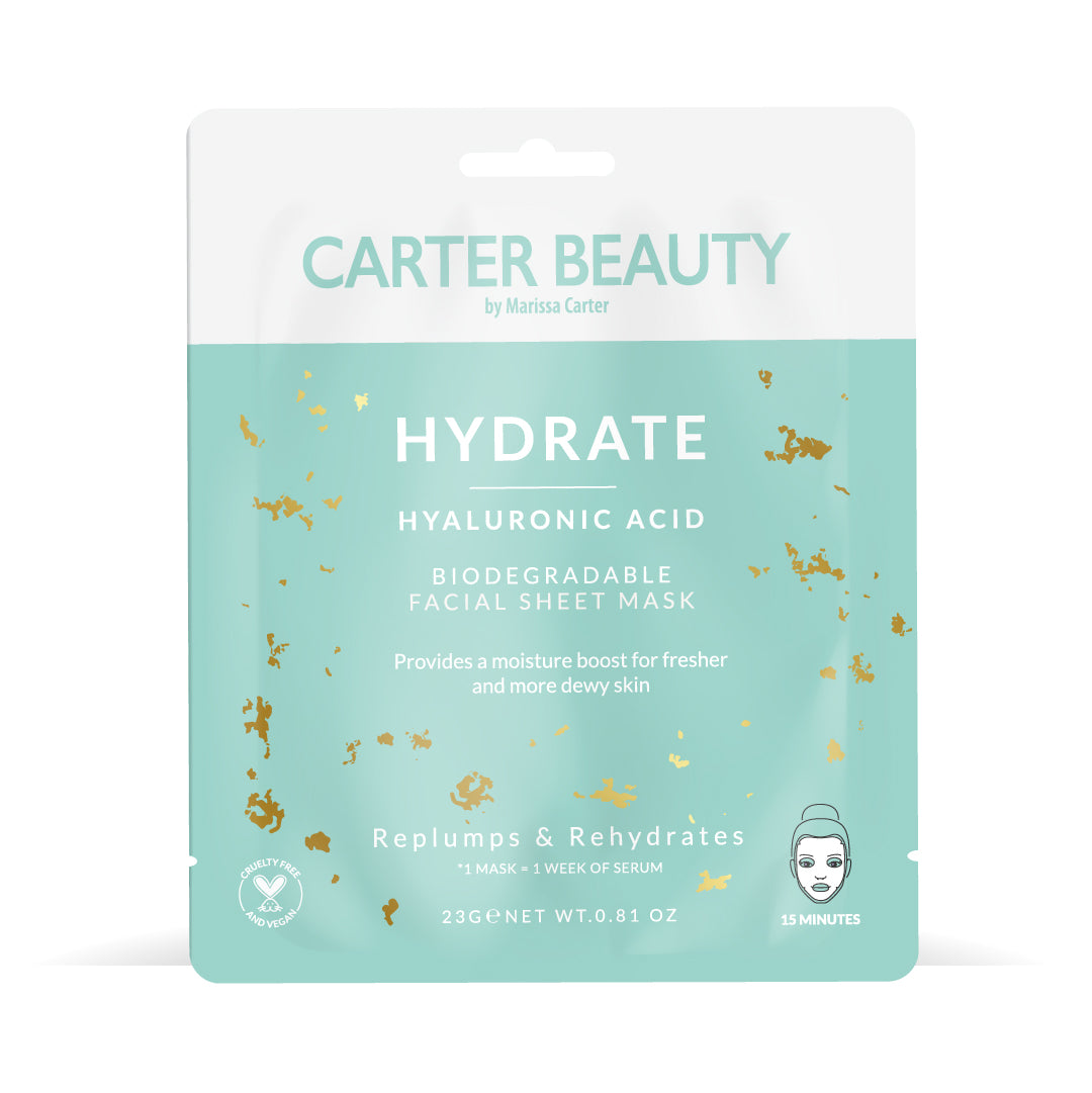 Carter Beauty Hydrate Hyaluronic Acid Facial Sheet Mask | Carter Beauty Ireland