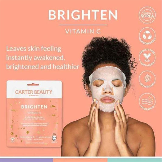 Carter Beauty Brighten Vitamin C Facial Sheet Mask | Carter Beauty