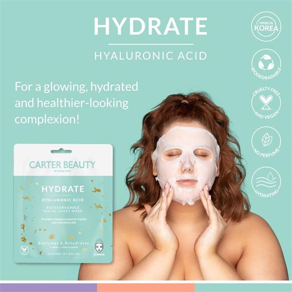 Carter Beauty Hydrate Hyaluronic Acid Facial Sheet Mask | Carter Beauty