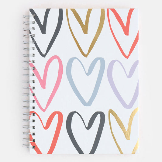 Caroline Gardner Outline Hearts Spiral Notebook