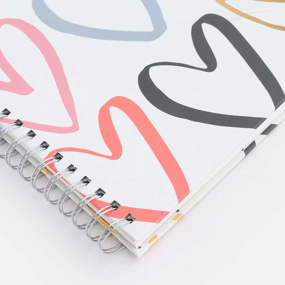 Caroline Gardner Outline Hearts Spiral Notebook