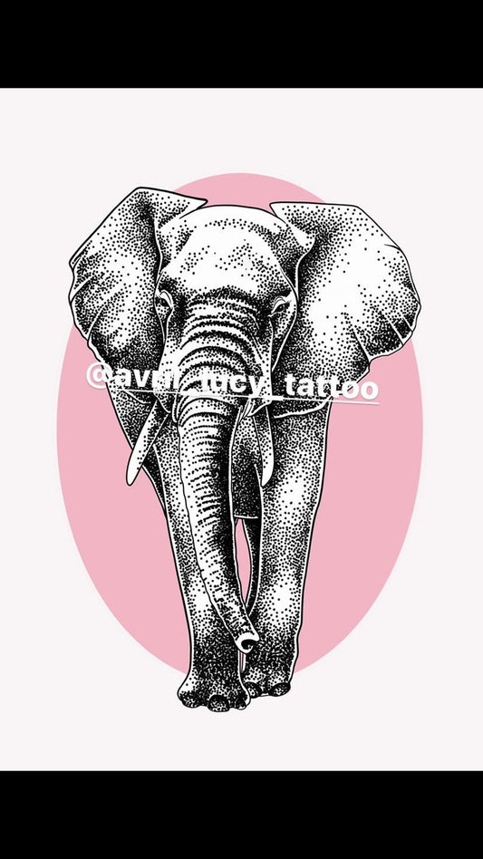 Pink Elephant Print