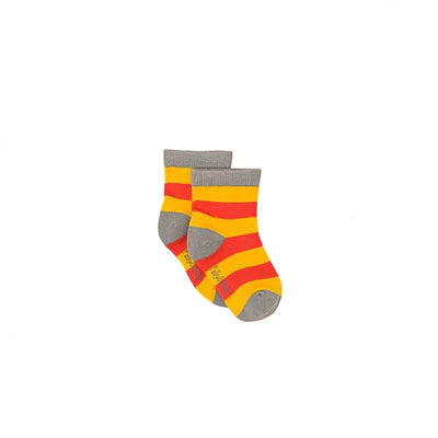 Polly and Andy Bamboo Socks - Kids 1-2 Red and Yellow